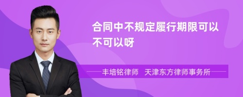 合同中不规定履行期限可以不可以呀