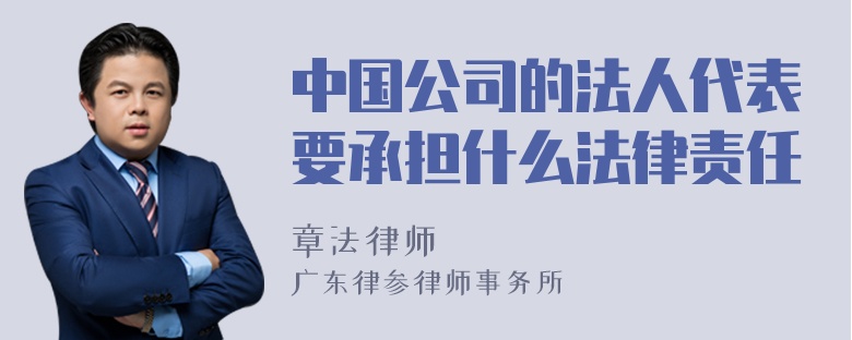 中国公司的法人代表要承担什么法律责任