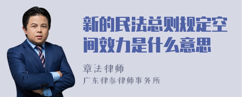新的民法总则规定空间效力是什么意思