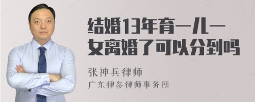 结婚13年育一儿一女离婚了可以分到吗