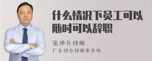 什么情况下员工可以随时可以辞职