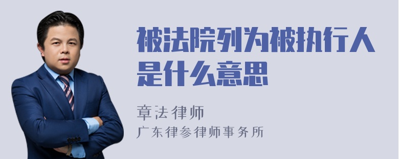 被法院列为被执行人是什么意思