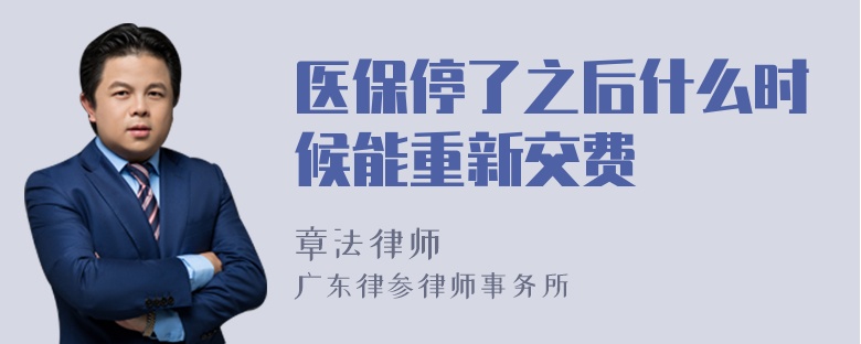 医保停了之后什么时候能重新交费