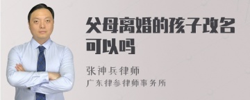 父母离婚的孩子改名可以吗