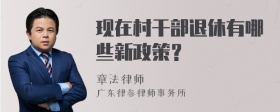 现在村干部退休有哪些新政策？