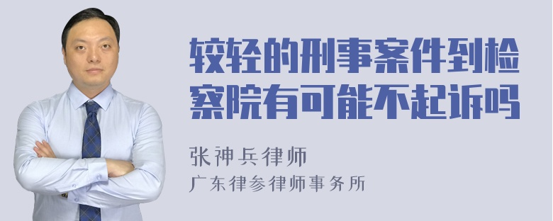 较轻的刑事案件到检察院有可能不起诉吗