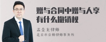 赠与合同中赠与人享有什么撤销权