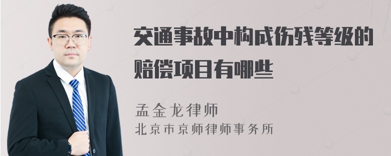 交通事故中构成伤残等级的赔偿项目有哪些