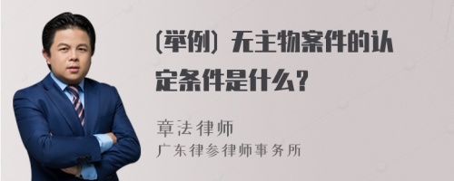 (举例) 无主物案件的认定条件是什么？