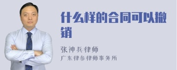 什么样的合同可以撤销