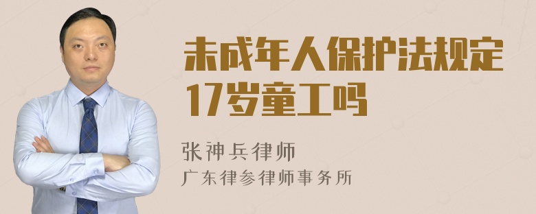 未成年人保护法规定17岁童工吗