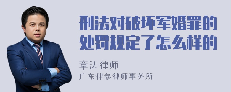 刑法对破坏军婚罪的处罚规定了怎么样的