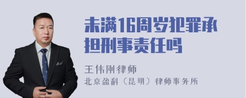 未满16周岁犯罪承担刑事责任吗