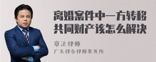 离婚案件中一方转移共同财产该怎么解决