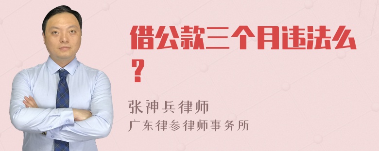 借公款三个月违法么？