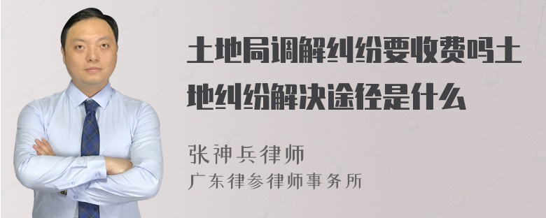 土地局调解纠纷要收费吗土地纠纷解决途径是什么