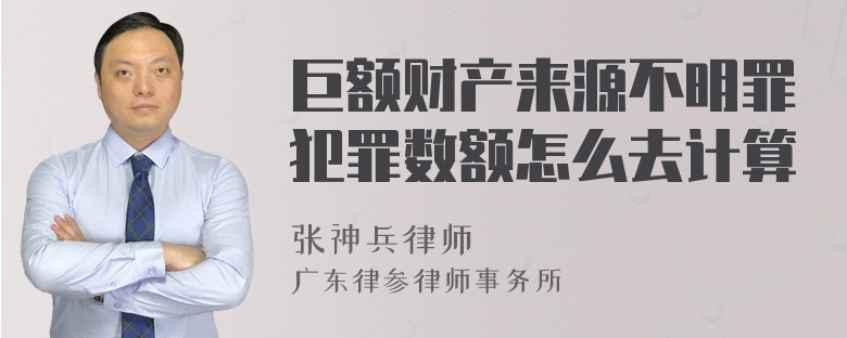 巨额财产来源不明罪犯罪数额怎么去计算