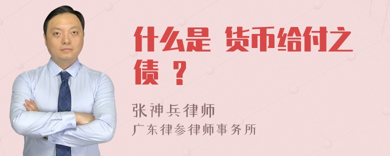 什么是 货币给付之债 ?