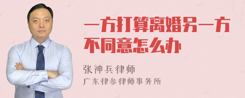 一方打算离婚另一方不同意怎么办