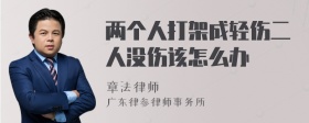 两个人打架成轻伤二人没伤该怎么办