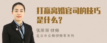 打赢离婚官司的技巧是什么？