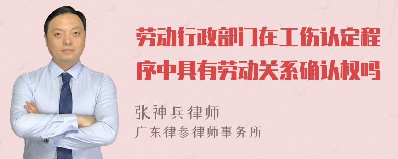 劳动行政部门在工伤认定程序中具有劳动关系确认权吗