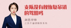 支队没有权恢复吊销的驾照吗