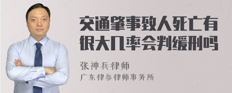 交通肇事致人死亡有很大几率会判缓刑吗