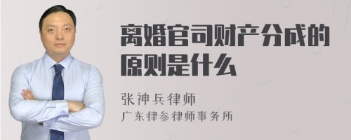 离婚官司财产分成的原则是什么