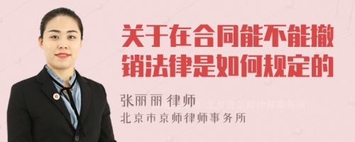 关于在合同能不能撤销法律是如何规定的