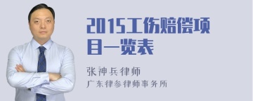 2015工伤赔偿项目一览表