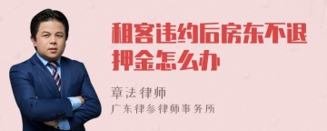 租客违约后房东不退押金怎么办