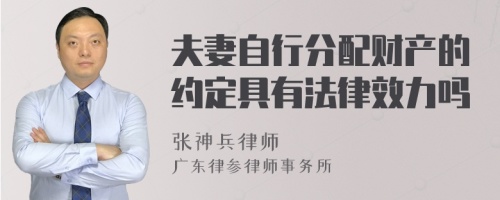 夫妻自行分配财产的约定具有法律效力吗