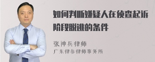 如何判断嫌疑人在侦查起诉阶段脱逃的条件