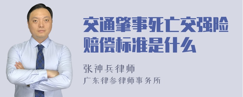 交通肇事死亡交强险赔偿标准是什么