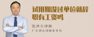 试用期没过单位就辞职有工资吗