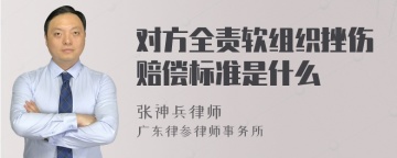 对方全责软组织挫伤赔偿标准是什么