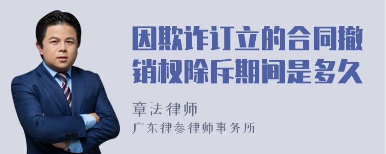 因欺诈订立的合同撤销权除斥期间是多久