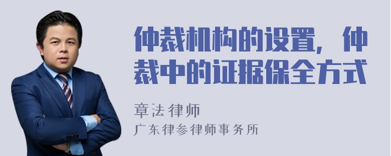 仲裁机构的设置，仲裁中的证据保全方式