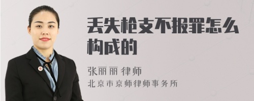 丢失枪支不报罪怎么构成的