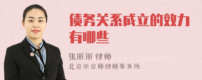 债务关系成立的效力有哪些
