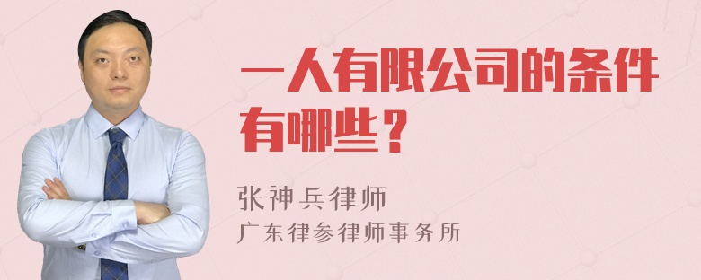 一人有限公司的条件有哪些？