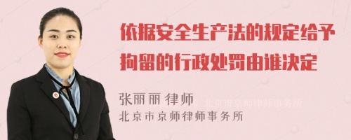 依据安全生产法的规定给予拘留的行政处罚由谁决定