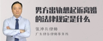 男方出轨想起诉离婚的法律规定是什么