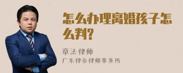 怎么办理离婚孩子怎么判?