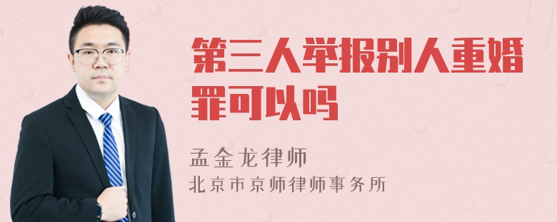 第三人举报别人重婚罪可以吗