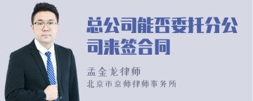 总公司能否委托分公司来签合同