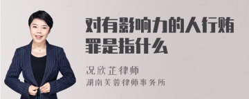 对有影响力的人行贿罪是指什么