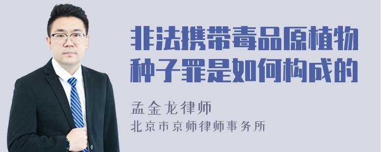 非法携带毒品原植物种子罪是如何构成的