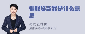 骗取贷款罪是什么意思